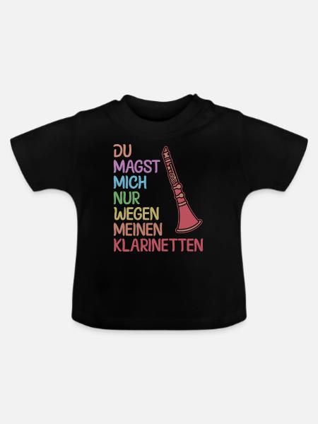 Klarinette Klarinettenspieler Klarinettist - Baby Bio-T-Shirt mit Rundhals - Schwarz