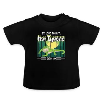 talk about Iguanas - Baby Bio-T-Shirt mit Rundhals - Schwarz - Vorne