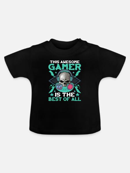 Großartiger Gamer - Baby Bio-T-Shirt mit Rundhals - Schwarz