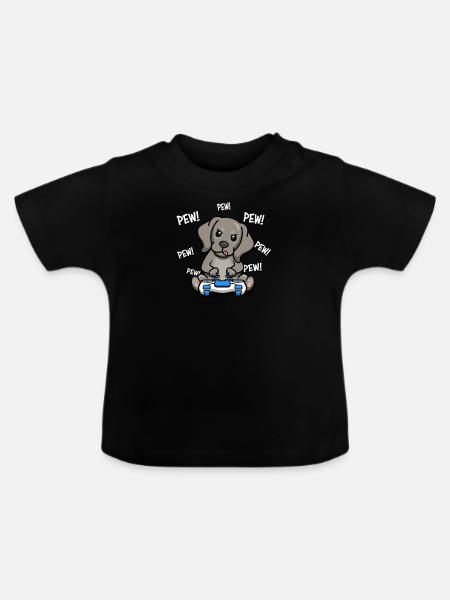 Weimaraner - Baby Bio-T-Shirt mit Rundhals - Schwarz
