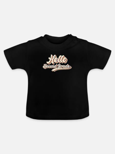 Hello Second Grade Student - Baby Bio-T-Shirt mit Rundhals - Schwarz