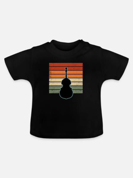 Kontrabass - Baby Bio-T-Shirt mit Rundhals - Schwarz