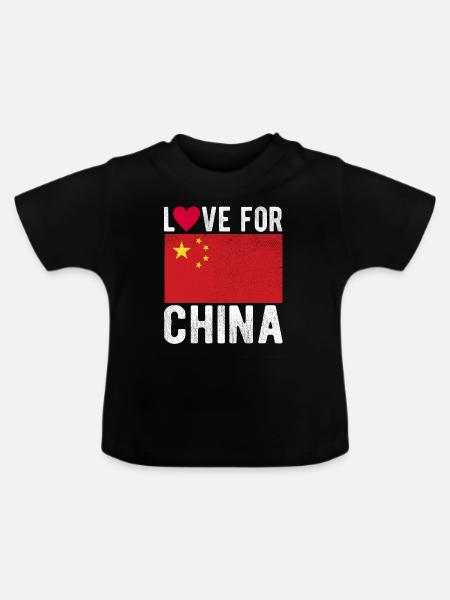 China Souvenir - Baby Bio-T-Shirt mit Rundhals - Schwarz
