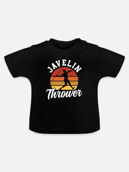 Speerwerfer Speer Speerwurf Speerwerfen - Baby Bio-T-Shirt mit Rundhals - Schwarz