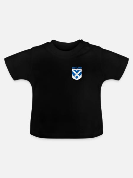 Schottland Flagge Herz Schottisch - Baby Bio-T-Shirt mit Rundhals - Schwarz
