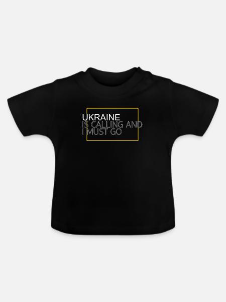 Ukraine Spruch - Baby Bio-T-Shirt mit Rundhals - Schwarz