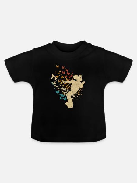 Snowboarder Butterflies Snowboarding - Baby Bio-T-Shirt mit Rundhals - Schwarz