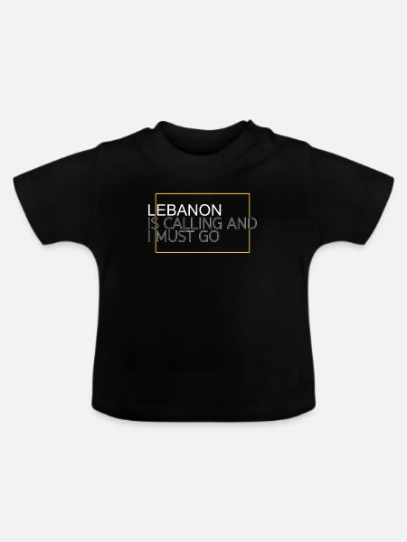 Libanon Spruch - Baby Bio-T-Shirt mit Rundhals - Schwarz