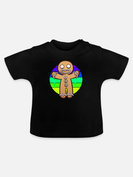 Lebkuchenmann Sonnenuntergang - Baby Bio-T-Shirt mit Rundhals - Schwarz
