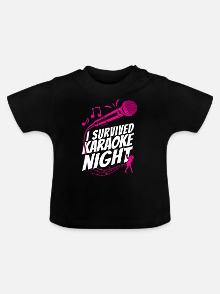 Karaoke Singer I Survived Karaoke - Baby Bio-T-Shirt mit Rundhals - Schwarz