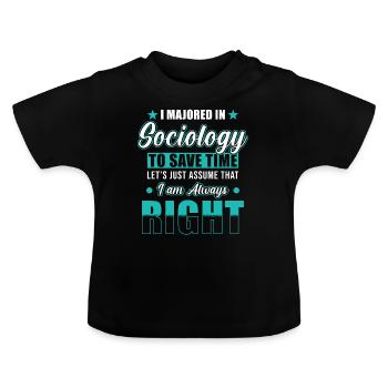 Diplôme de sociologie - T-shirt bio col rond Bébé - noir - Devant