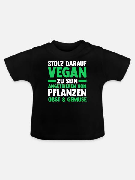 Fleischlos Vegan Pflanzlich Veganer - Baby Bio-T-Shirt mit Rundhals - Schwarz