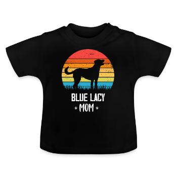 Lacy bleue - T-shirt bio col rond Bébé - noir - Devant