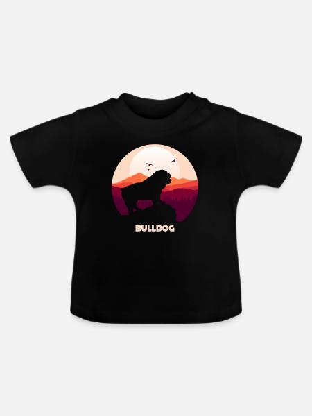 Bulldog - Baby Bio-T-Shirt mit Rundhals - Schwarz