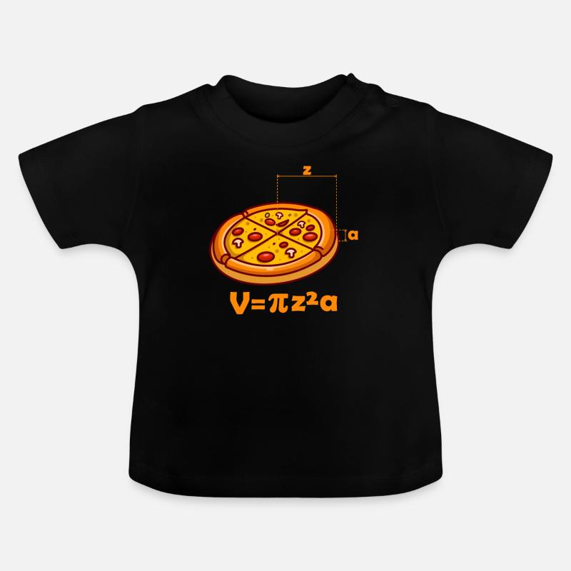 Pizza Volume Nerd Geek Math Equation - T-shirt bio col rond Bébé - noir