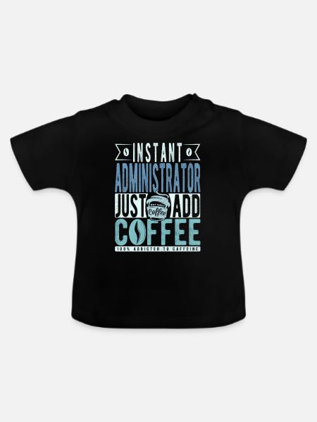 Buchalter Kaffee Spruch - Baby Bio-T-Shirt mit Rundhals - Schwarz
