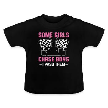 Motorcycle Motorcross Biker Riding Motorcyclists - Baby Organic T-Shirt with Round Neck - black - Front