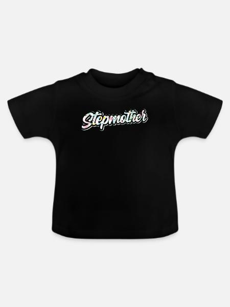 Stiefmutter Pflegemutter Ziehmutter Stepmother - Baby Bio-T-Shirt mit Rundhals - Schwarz