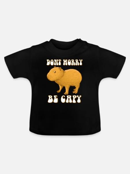 Capybara vauva älä huoli ole Capy - Økologisk T-shirt til baby, rund hals - sort
