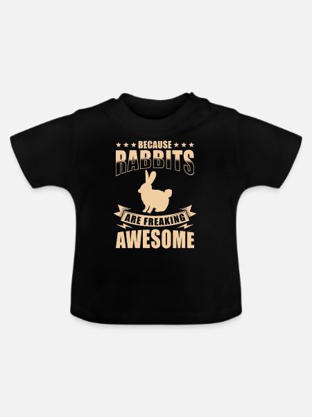 Hase Chinesisches Sternzeichen - Baby Bio-T-Shirt mit Rundhals - Schwarz