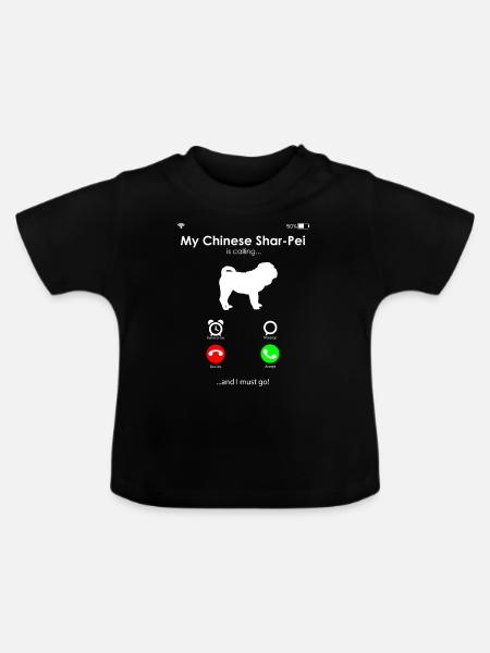 Shar Pei - Baby Bio-T-Shirt mit Rundhals - Schwarz