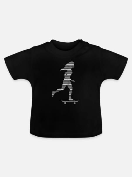 skating girl - Baby Bio-T-Shirt mit Rundhals - Schwarz