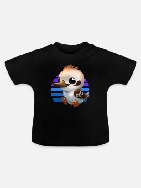 Baby Kookaburra - Baby Bio-T-Shirt mit Rundhals - Schwarz