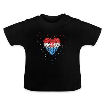Hrvatska Croatia Croatian flag Croatian - Baby Organic T-Shirt with Round Neck - black - Front