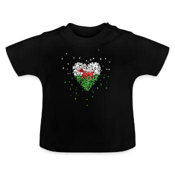 Wales Walesflagge Walesfahne Walesfan Sportfan - Baby Bio-T-Shirt mit Rundhals - Schwarz - Vorne