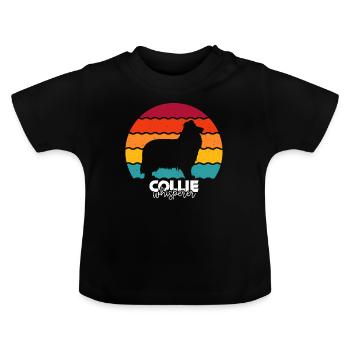 Collie - Baby Bio-T-Shirt mit Rundhals - Schwarz - Vorne