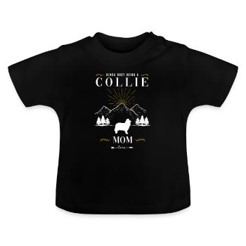 Collie - Baby Bio-T-Shirt mit Rundhals - Schwarz - Vorne