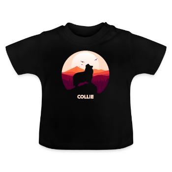 Collie - Baby Bio-T-Shirt mit Rundhals - Schwarz - Vorne