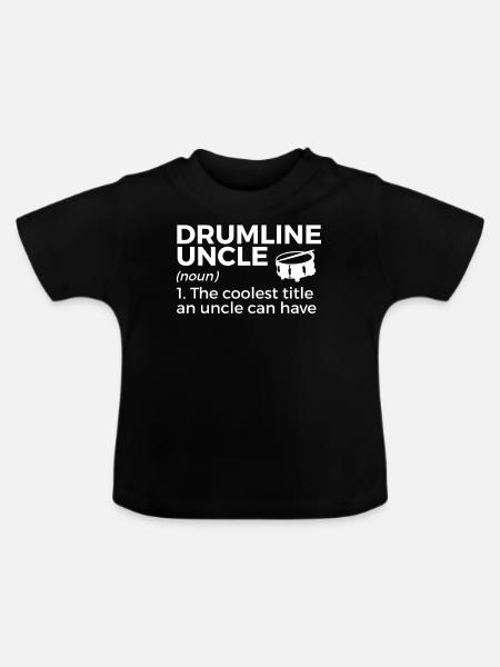 Drumline Trommeln Geschenk - Baby Bio-T-Shirt mit Rundhals - Schwarz
