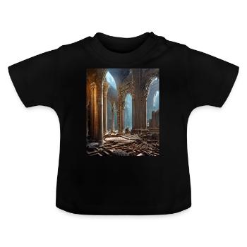 Griechische Mythology Tempel Ruinen Griechenland - Baby Bio-T-Shirt mit Rundhals - Schwarz - Vorne