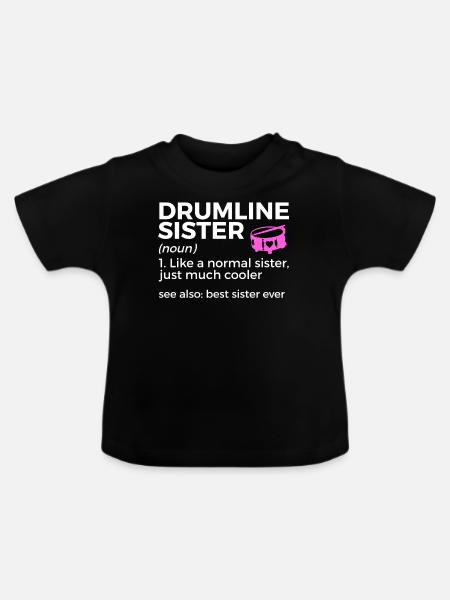 Drumline Trommeln Geschenk - Baby Bio-T-Shirt mit Rundhals - Schwarz