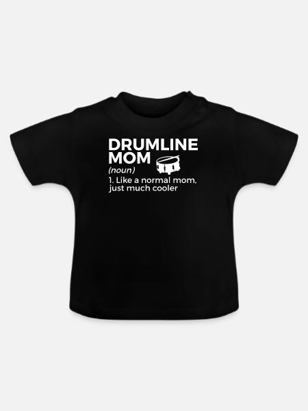 Drumline Trommeln Geschenk - Baby Bio-T-Shirt mit Rundhals - Schwarz