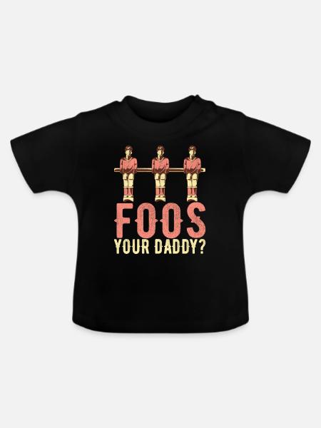 Tischfussball Tischkicker - Baby Bio-T-Shirt mit Rundhals - Schwarz