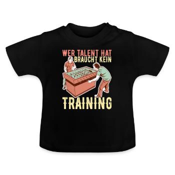 Tischfussball Tischkicker - Baby Bio-T-Shirt mit Rundhals - Schwarz - Vorne