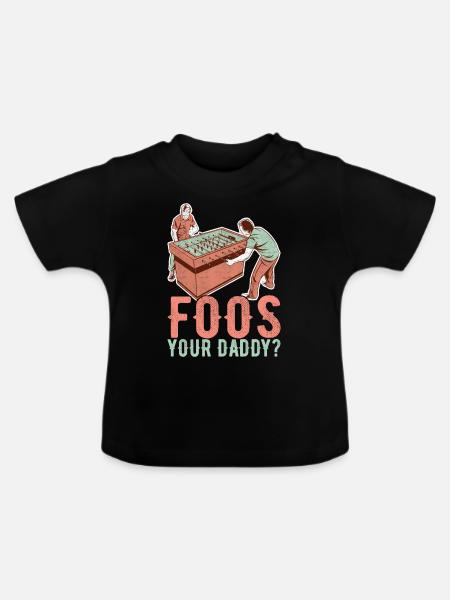 Tischfussball Tischkicker - Baby Bio-T-Shirt mit Rundhals - Schwarz