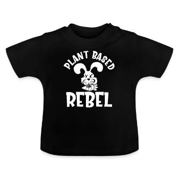 Rebelle à base de plantes - T-shirt bio col rond Bébé - noir - Devant