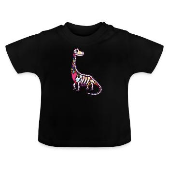 Brontosaurus - Baby Bio-T-Shirt mit Rundhals - Schwarz - Vorne