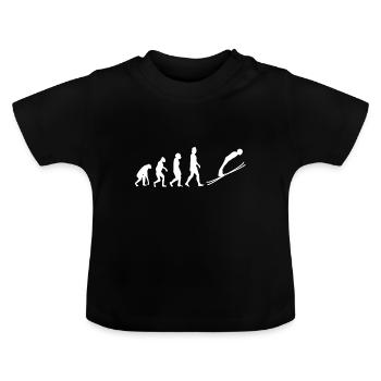 EVOLUTION SKI JUMPING - Baby Organic T-Shirt with Round Neck - black - Front