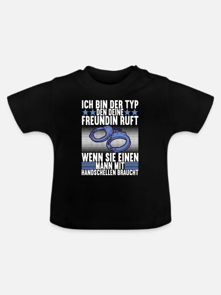 Polizei Polizist - Baby Bio-T-Shirt mit Rundhals - Schwarz