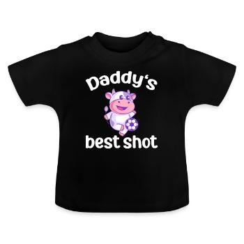 Naissance de la progéniture de la fête de bébé de papa - T-shirt bio col rond Bébé - noir - Devant