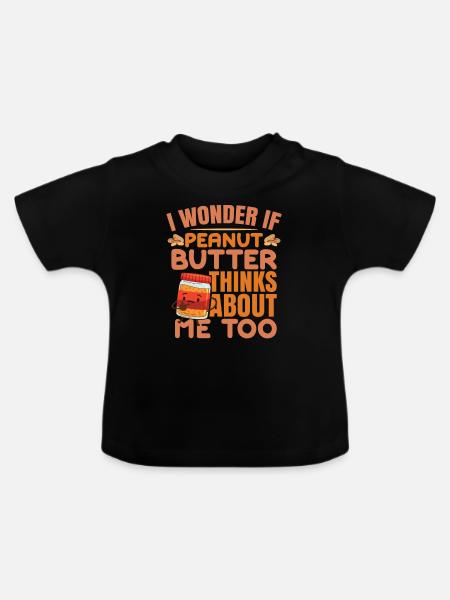 Erdnussbutter - Baby Bio-T-Shirt mit Rundhals - Schwarz