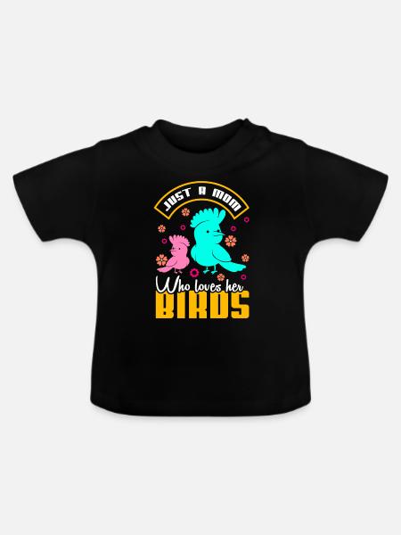 Vogel Mutter Vögel Mutterliebe - Baby Bio-T-Shirt mit Rundhals - Schwarz