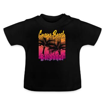 Crane Beach Barbados - Baby Bio-T-Shirt mit Rundhals - Schwarz - Vorne