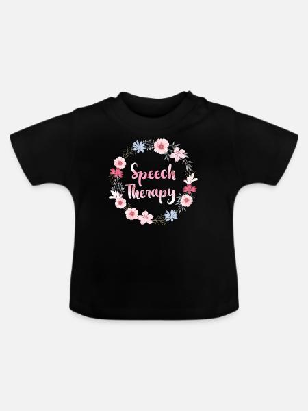 Speech Therapist Therapy Assistant - Baby Bio-T-Shirt mit Rundhals - Schwarz