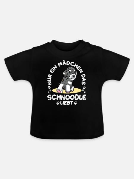Schnoodle Hund - Baby Bio-T-Shirt mit Rundhals - Schwarz