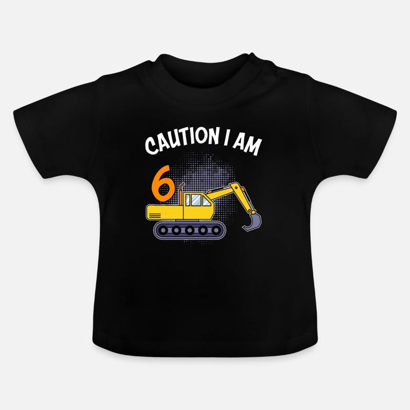 6ème anniversaire garçon 6 ans - T-shirt bio col rond Bébé - noir